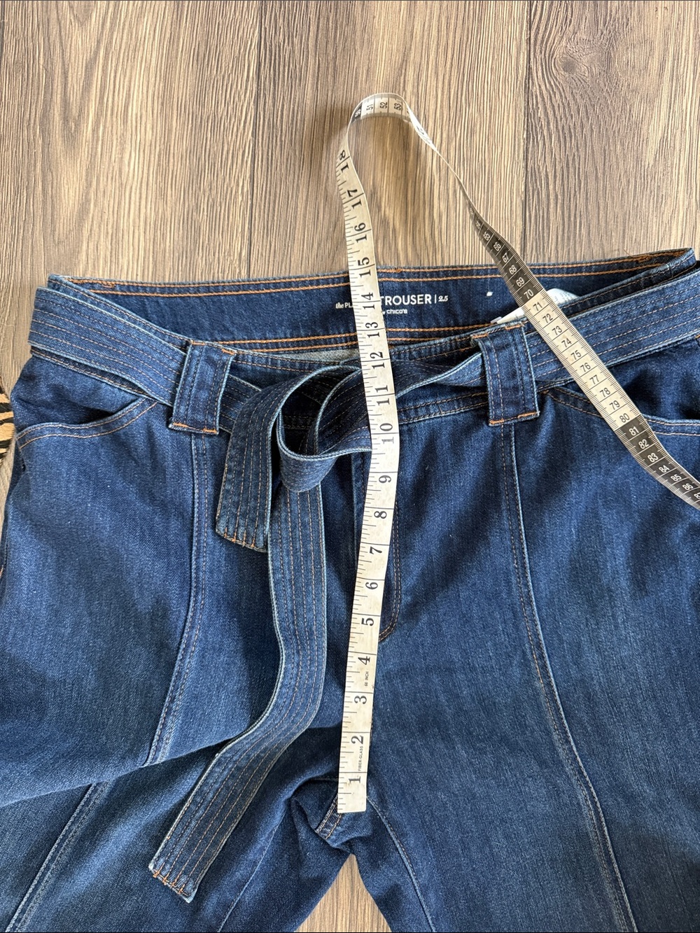 The platinum trouser by Chico’s Wide Leg Dark Wash Jeans with Belt net - Picture 5 of 10
